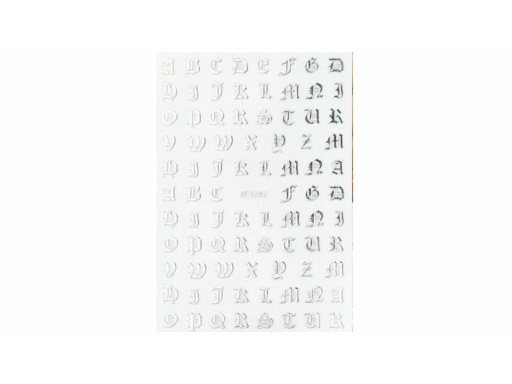 Old English Alphabet Nail Stickers