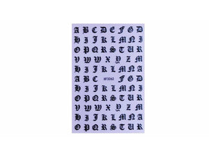 Old English Alphabet Nail Stickers